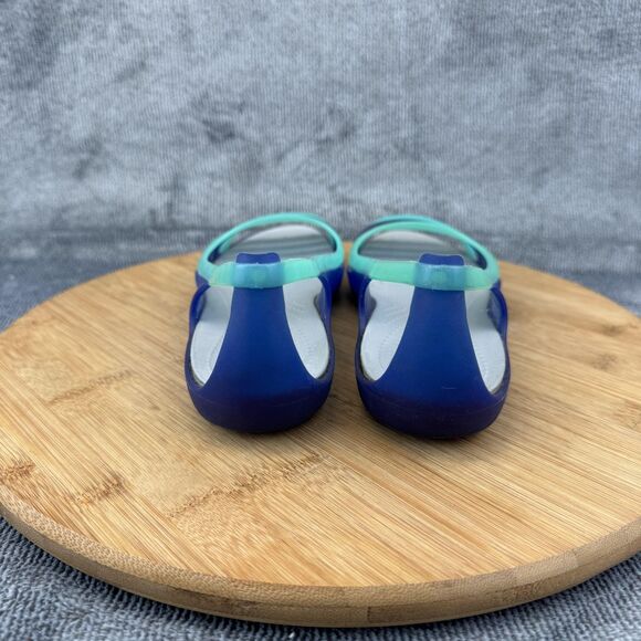 Crocs Sandals Shoes Womens Size 6 Blue Green Huarache Slingback Comfort - Picture 5 of 11